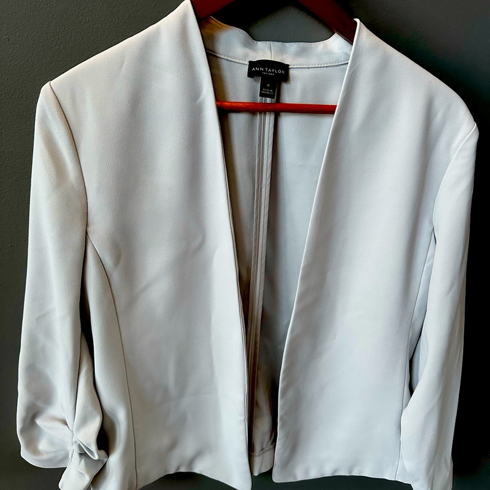 Ann Taylor Light Blue Jacket Top Spring